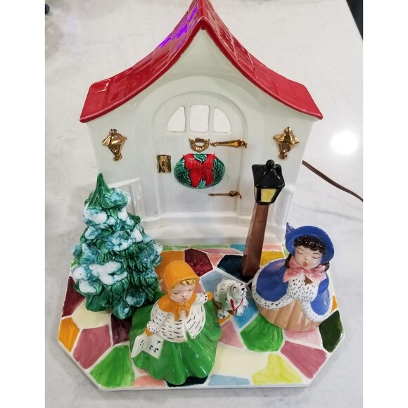Holland Mold Other - Holland Mold Lighted Winter House Figurine – Works, Repaired Crack READ